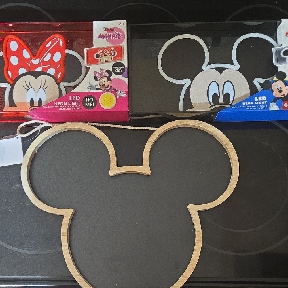 Mickey and Minnie Mouse LED Neon Lights All 3 For Price Listed!
